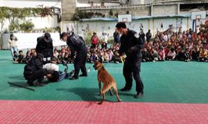 鲁掌边境派出所进校园开展反恐防暴演练及反恐普法活动