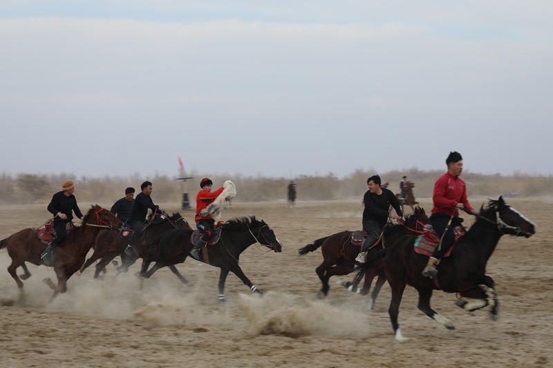 2月17日,新疆生产建设兵团第十四师昆玉市二二四团开展叼羊比赛。 王加冬摄.jpg 2月17日,新疆生产建设兵团第十四师昆玉市二二四团开展叼羊比赛。 王加冬摄.jpg